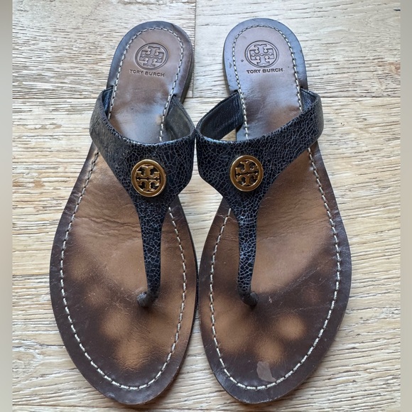 Tory Burch Cameran sandals Navy Sz 9 price firm - Picture 2 of 5